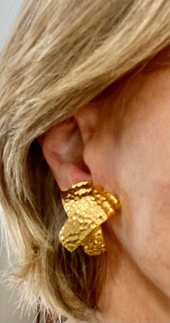 Norma Jean Designs Vintage clip gold earrings. Mad