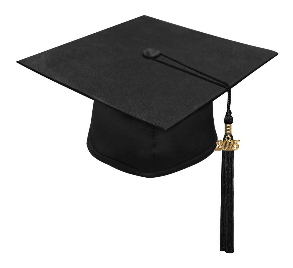 Matte Black Graduation Cap and Tassel All Tassel colors Available