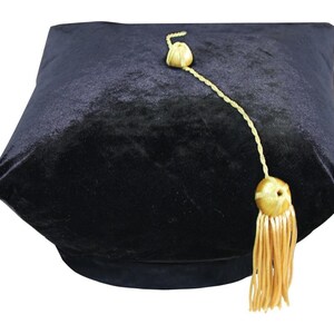 4 Sided Doctoral Tam with Gold Bullion Tassel