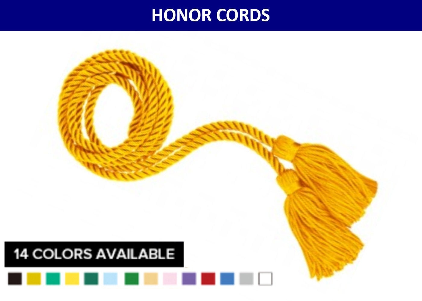 Graduation Honor Cord All Colors Available