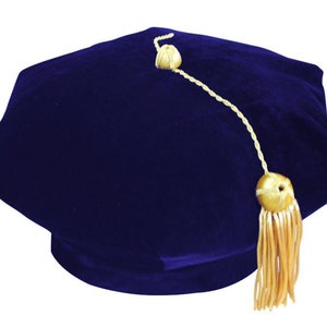 Custom Colors 4,6 or 8 Sided Doctoral Tam with Gold Bullion Tassel