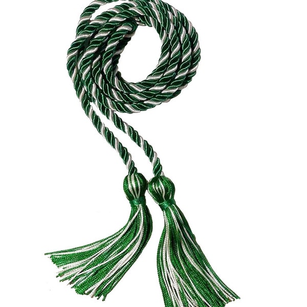 Emerald Green / White Honor Cord - INTERTWINED Color Combination Honor Cords