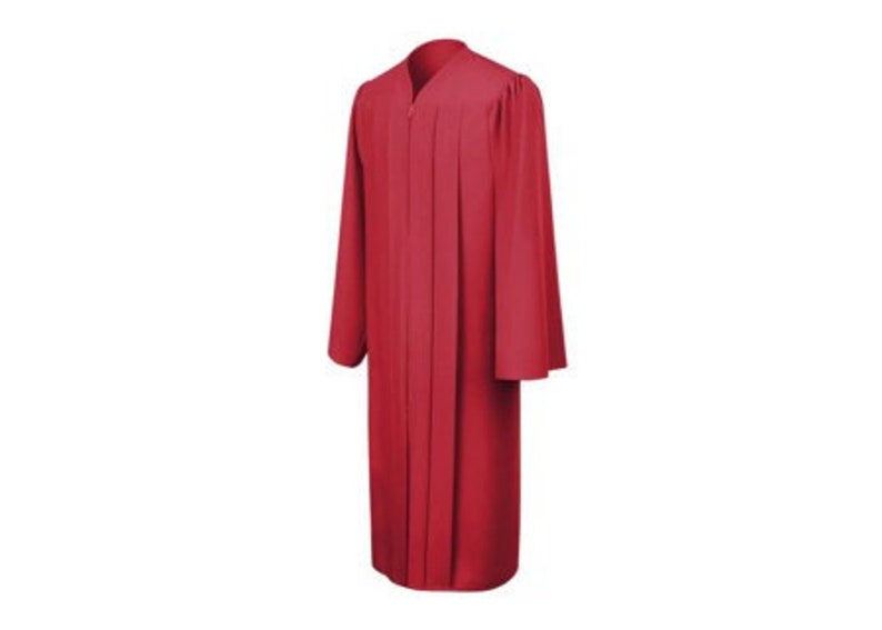 Matte Red Graduation Gown High School and Bachelor Degree Etsy