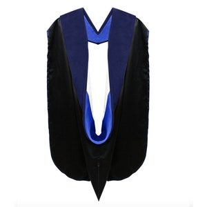 Deluxe Doctoral Academic Hood - Dark Blue Velvet - Graduation Hood