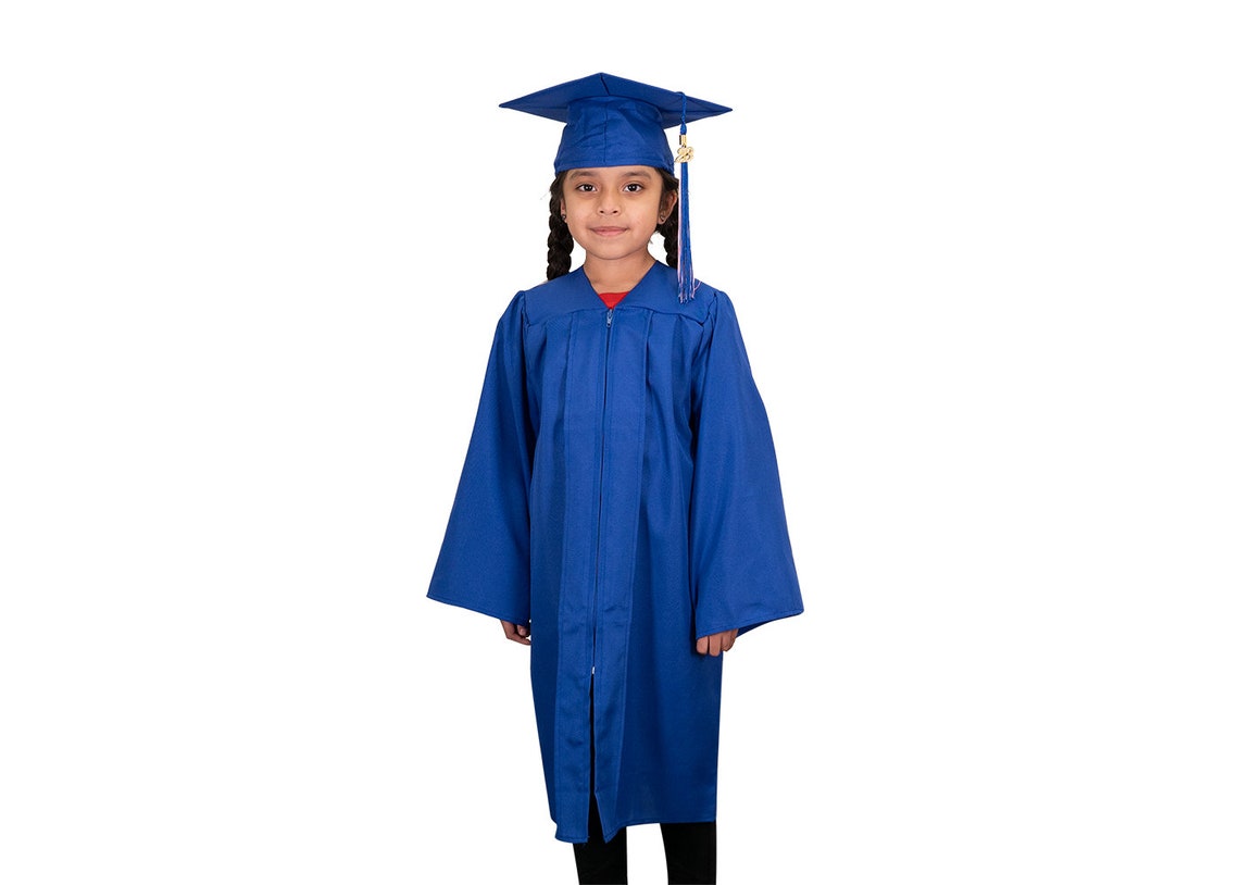 Matte Royal Blue Child Graduation Cap Gown and Tassel - Etsy