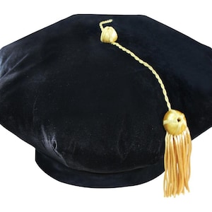 8 Sided Doctoral Tam with Gold Bullion Tassel