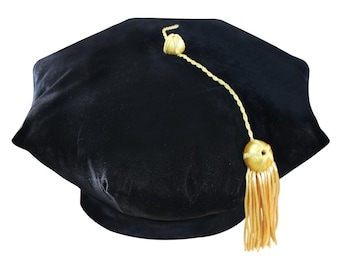 8 Sided Doctoral Tam with Gold Bullion Tassel