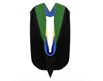 Capucha Académica Doctoral Deluxe - Kelly Green Velvet - Graduation Hood