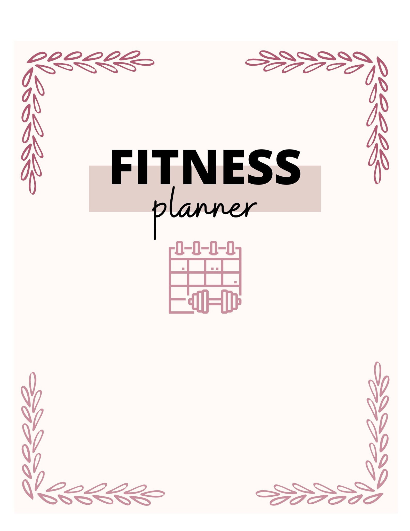 Fitness Planner Pack Printable Workout, Weight Loss, Health, Nutrition