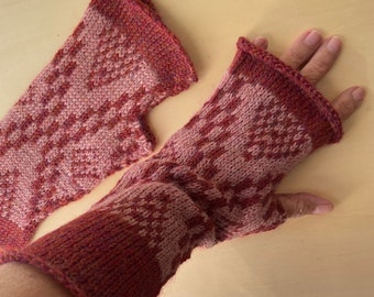 Alpaca wool mittens, wool gloves, knitted arm warmers, gift for her, Christmas gift