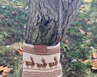 Alpaca wool Tote Bag, woven tote bag, handmade tote bag, Andean tote bag