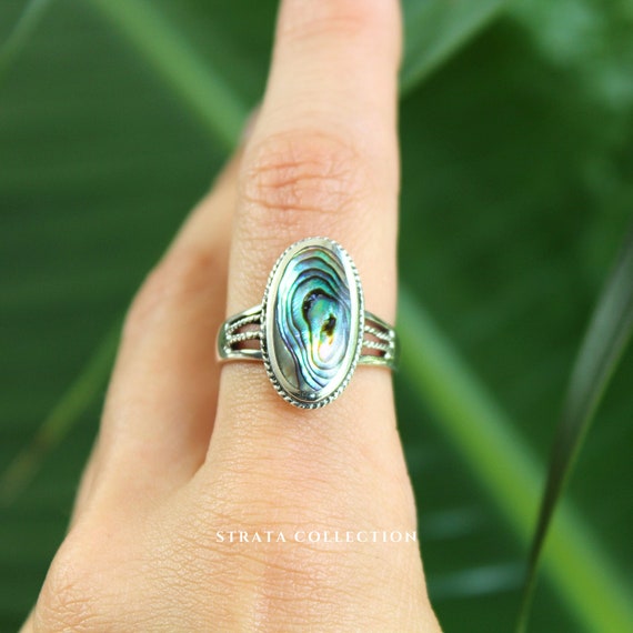 Large Oval Abalone Ring Large Oval Abalone Ring