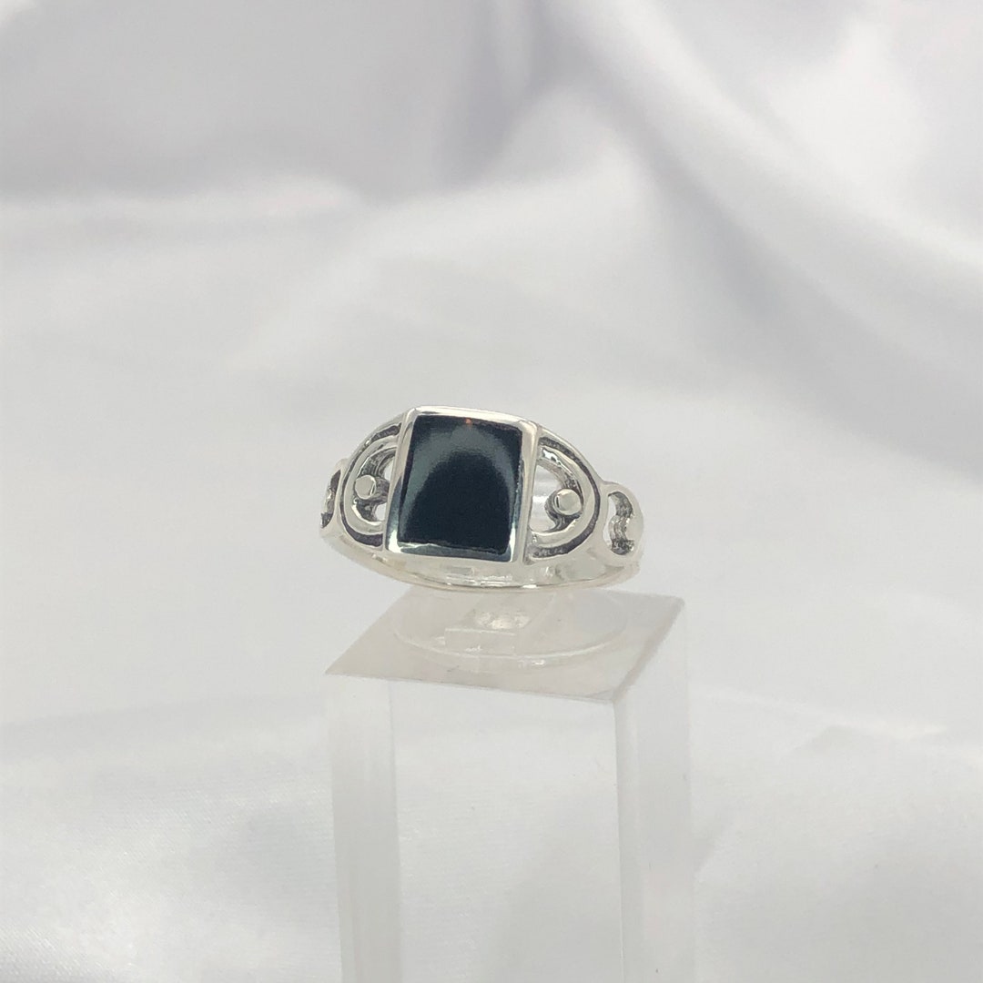 Sterling Silver Black Onyx Square Ring 925 Silver Rings for - Etsy Canada