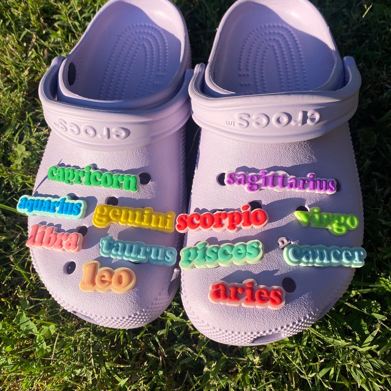 Zodiac Shoe Charms Compatible With Crocs Gemini Taurus Etsy