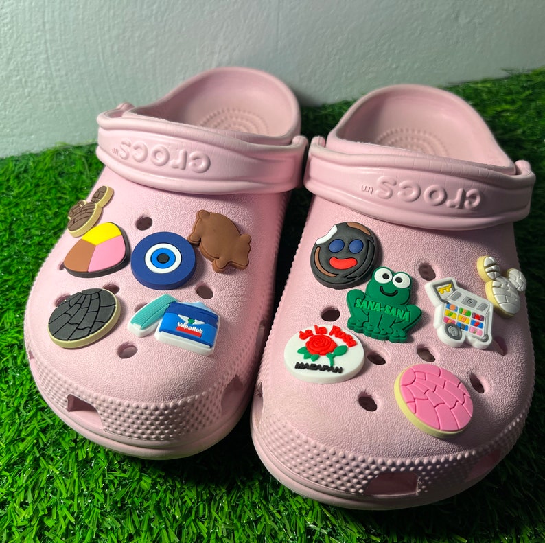 Mexican Shoe Charms Compatible with Crocs | Pan Dulce Concha Disney Mazapan Payaso Polvorones Sana Sana Rana Vaporub Marranito 