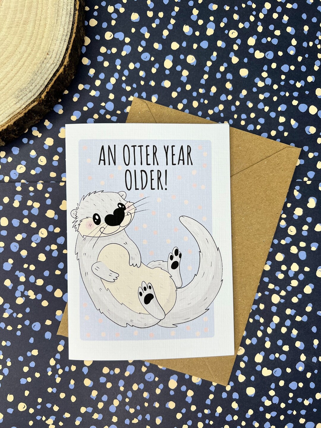 Otter Pun Birthday Card // an Otter Year Older Handmade Blank Inside Otter Pun Birthday Card // an Otter Year Older Handmade Blank Inside