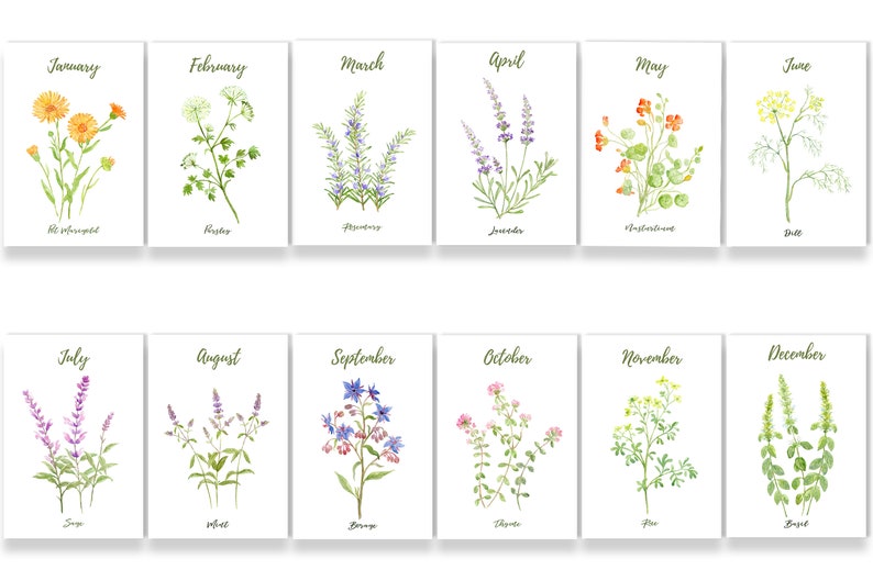 Floral Printable Monthly Planner Covers A5 and Half Letter Format ...