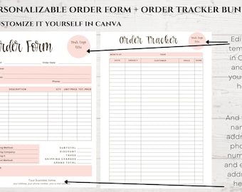 Printable Crafters Order Form and Log. Custom Order Form Template for Canva and Order Tracker Bundle. Small Business Forms. Instant Download