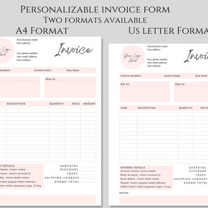 Custom Invoice Form Template for Canva. Printable Crafters Invoice Form. Etsy Shop Business Forms. Small Business Forms. Instant Download image 1