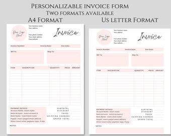 Custom Invoice Form Template for Canva. Printable Crafters Invoice Form. Etsy Shop Business Forms. Small Business Forms. Instant Download