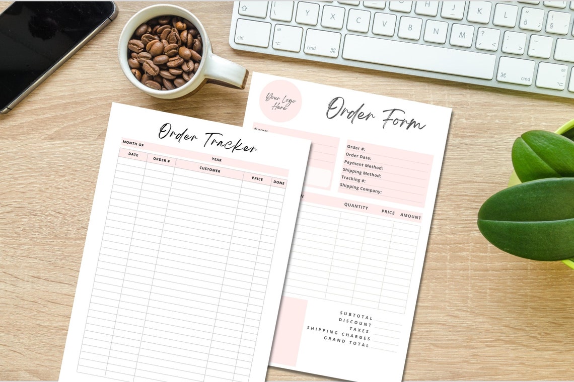 Custom Order Form Template for Canva and Order Tracker Bundle ...