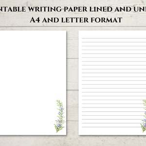 Papel de carta e papel A4 para impressão de alecrim, papel de carta botânico pastel para impressão, papel de jornal para impressão, papel de jornal forrado e sem forro