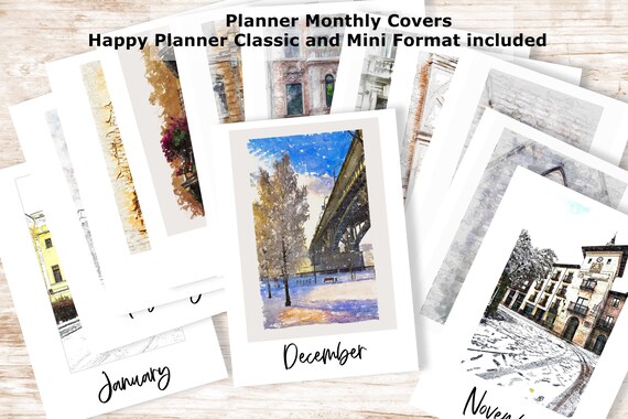 Printable Happy Planner Classic and Mini Inserts. 12 Monthly - Etsy