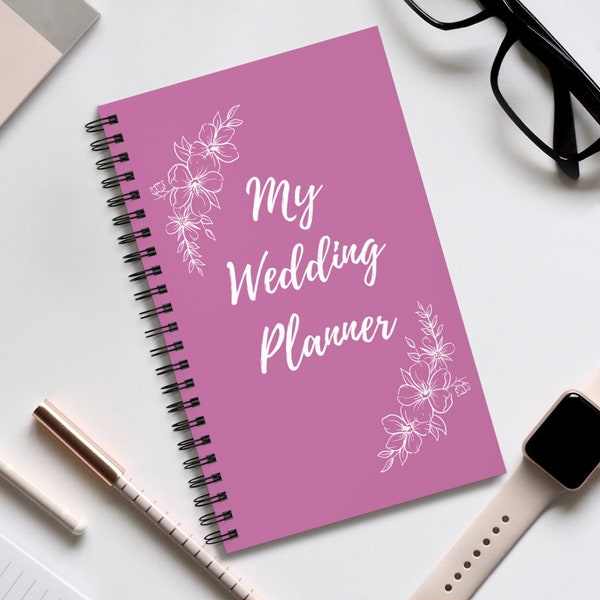 Wedding Planner Book. Wedding Organizer Spiral Notebook. Bride to Be Spiral Journal. Bridal Shower Gift. Blank/Dot/Lined/Task Format