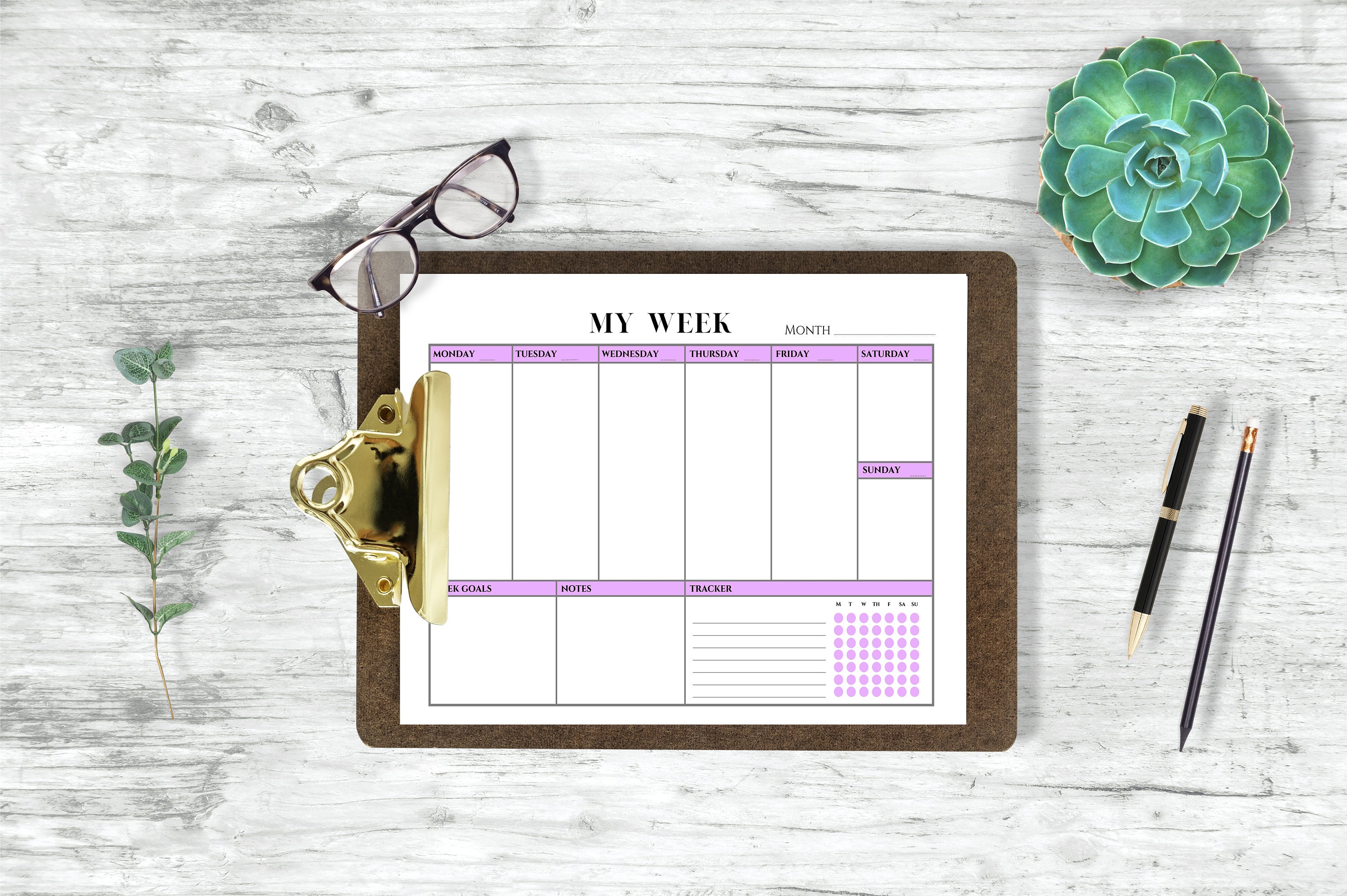 Lilac Landscape Weekly Planner A4 and Letter Format, Printable Weekly ...