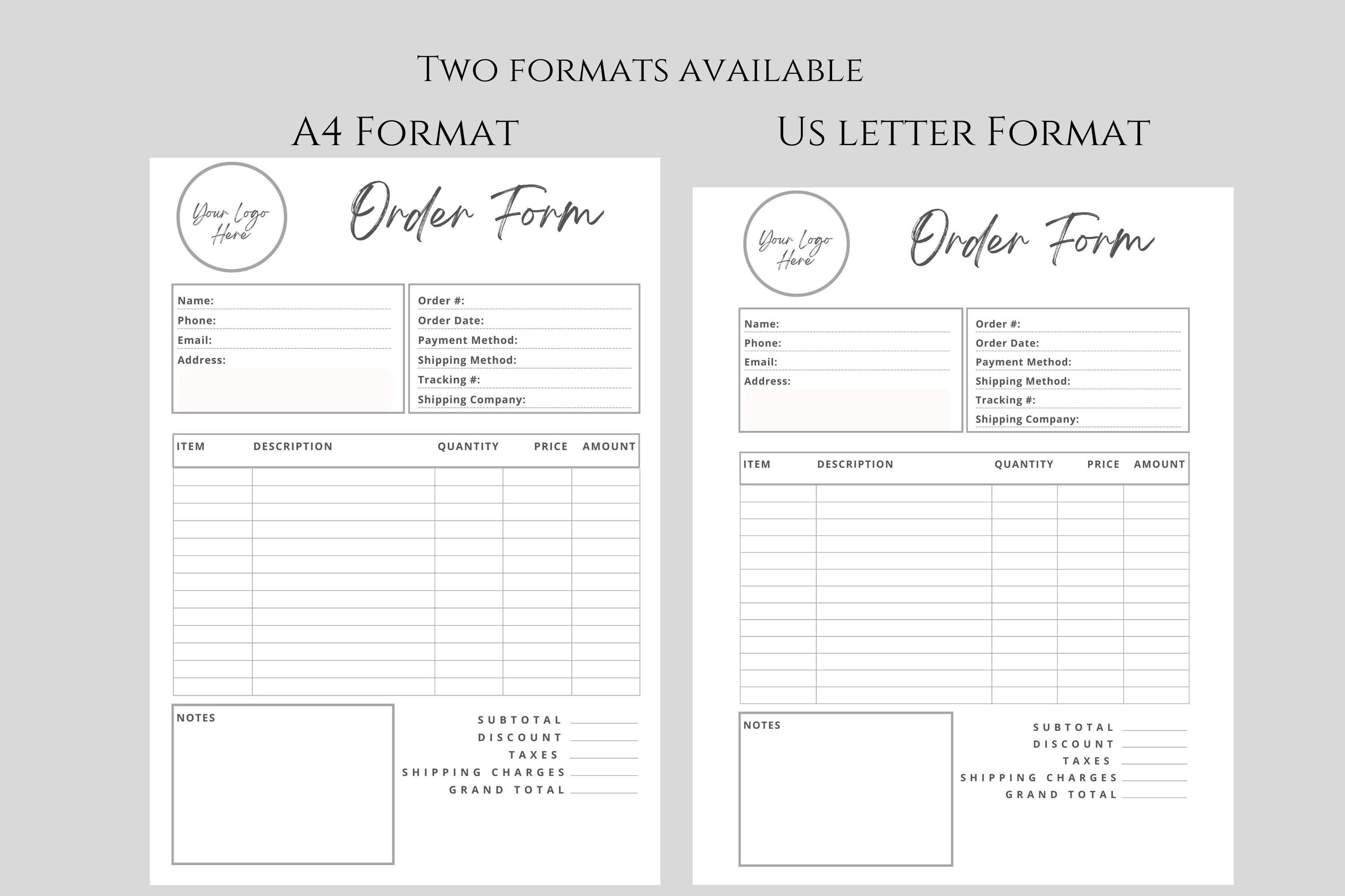 Simple Order Form. Custom Order Form Template for Canva. Printable ...