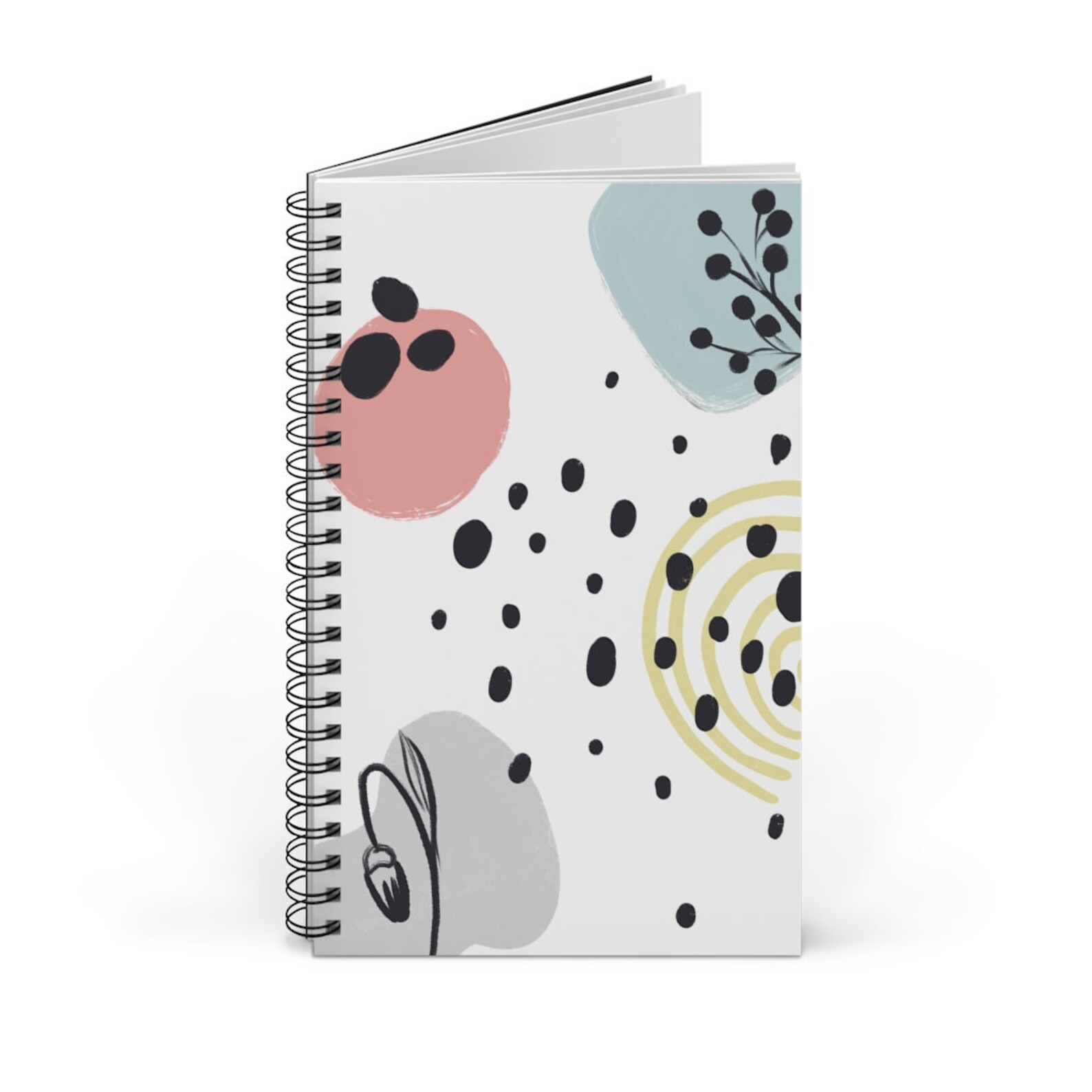 Dotted or Blank Abstract Spiral Notebook. Modern Spiral Journal ...