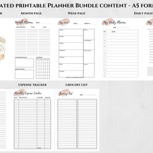 A5 Abstract Printable Undated Planner Bundle Printable A5 - Etsy