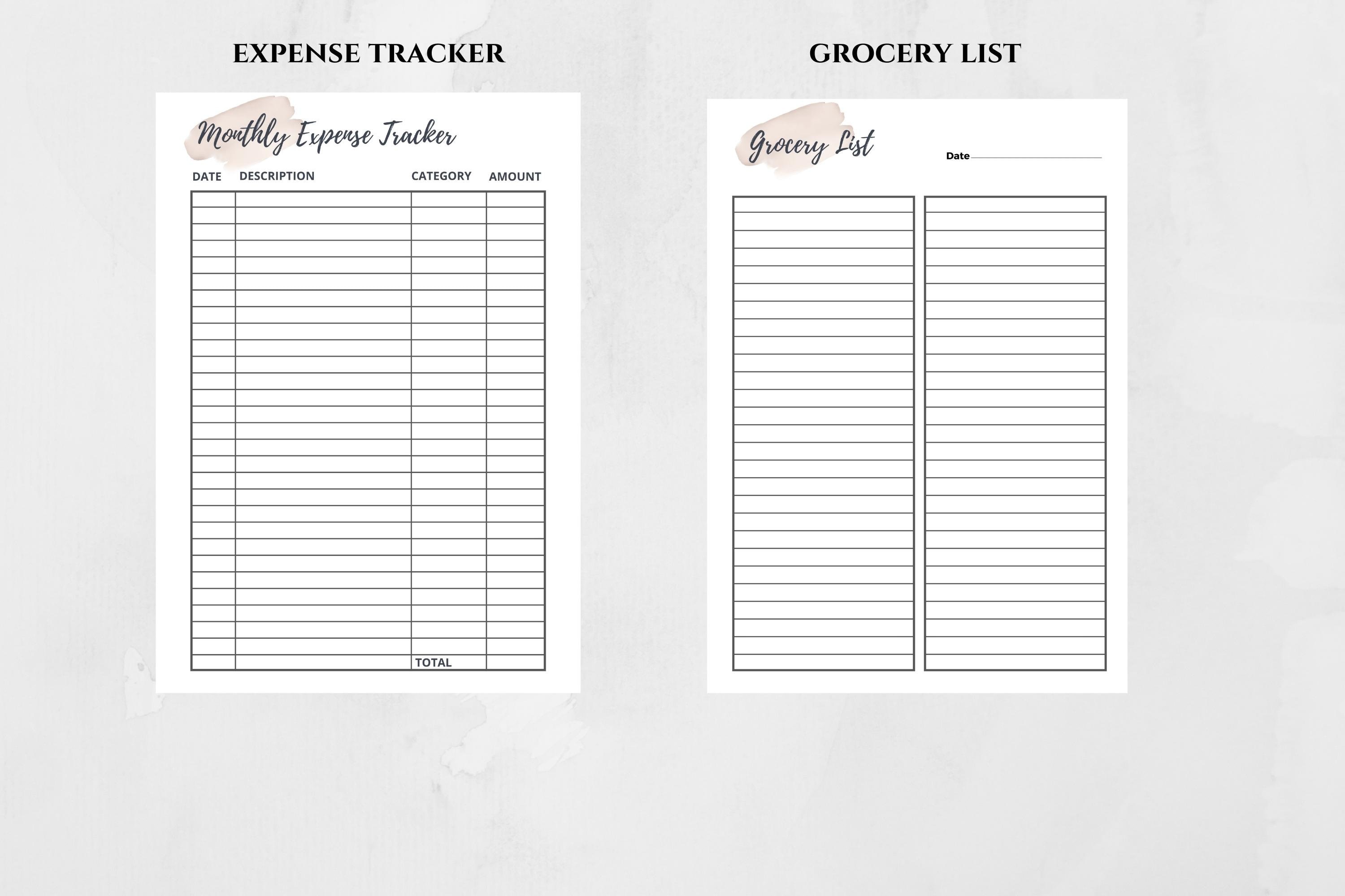 Printable A5 Year Planner, A5 Abstract Printable Undated Planner Bundle ...
