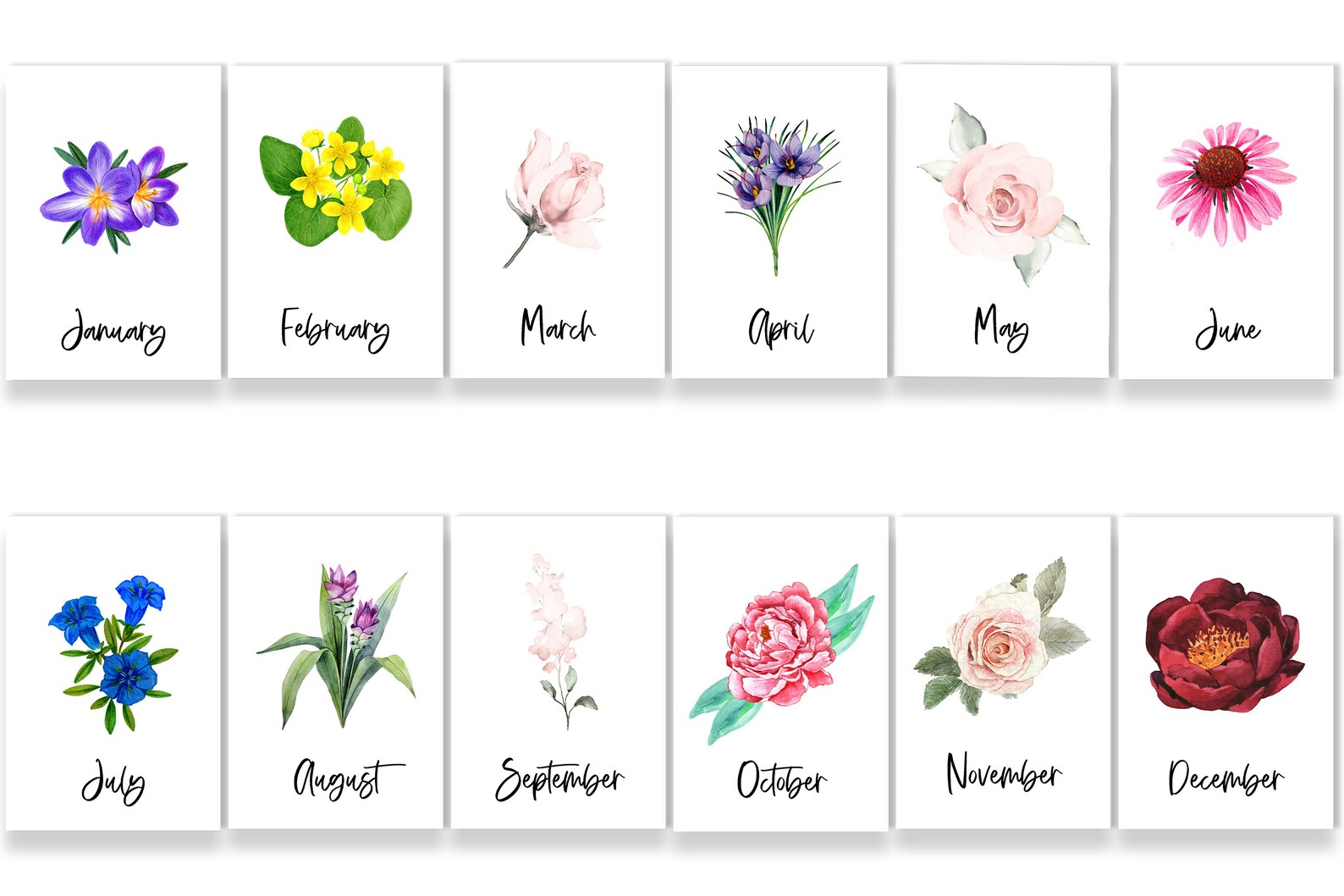 Flower Printable Monthly Planner Covers A5 and Half Letter Format ...