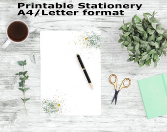 Abstract Printable Writing Paper, Stationery Printable, A4 and Letter Paper, Journal Paper, Note Paper