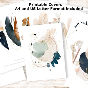 Neutral Watercolor Agenda Cover Pages. 12 Printable Planner Dividers. Journal Dividers A4 and Letter Format.