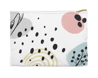 Abstract Pencil Pouch. Modern Accessory Pouch. Geometric Pencil Bag. Large Pencil Pouch