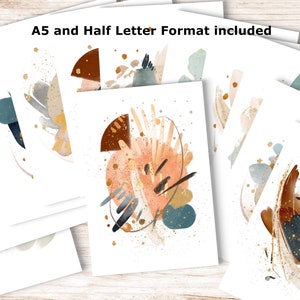 Printable Planner Covers A5 and Half Letter Format. Watercolor Agenda ...