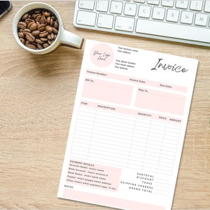 Custom Invoice Form Template for Canva. Printable Crafters Invoice Form. Etsy Shop Business Forms. Small Business Forms. Instant Download image 2
