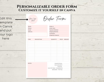 Custom Order Form Template for Canva. Printable Crafters Order Form. Etsy Shop Business Forms. Small Business Forms. Instant Download