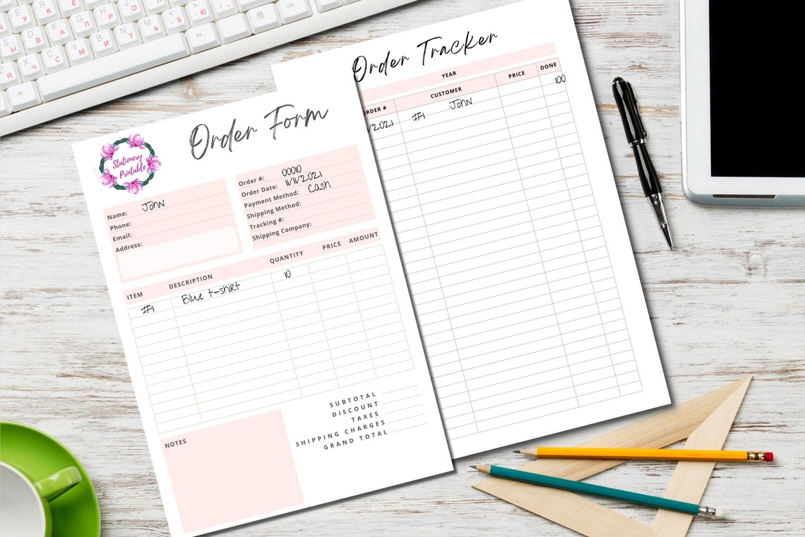 Custom Order Form Template for Canva and Order Tracker Bundle ...