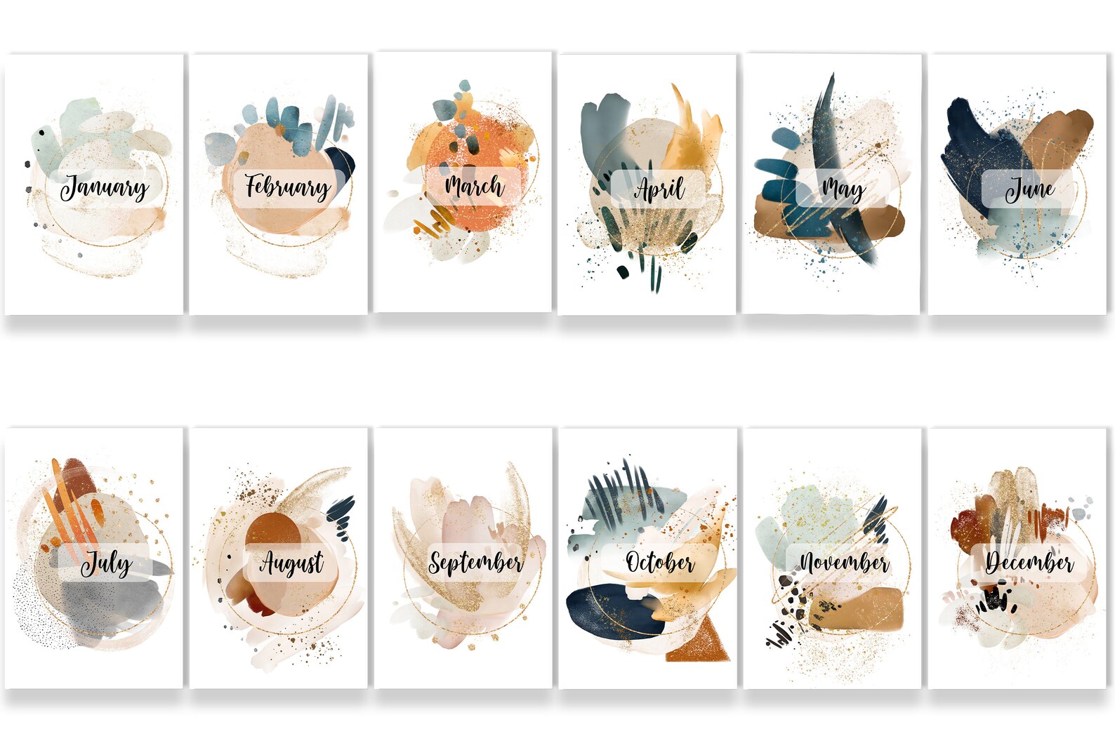 Printable Monthly Planner Covers A5 and Half Letter Format. Neutral ...