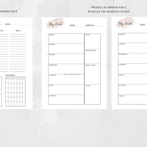 A4 Watercolor Printable Undated Planner Bundle, Printable A4 Year ...