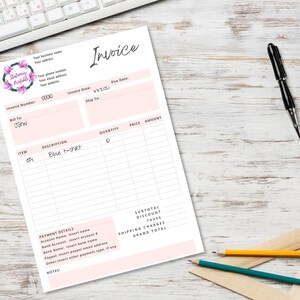 Custom Invoice Form Template for Canva. Printable Crafters Invoice Form. Etsy Shop Business Forms. Small Business Forms. Instant Download image 4