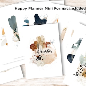 Printable Stationary. Happy Planner Mini Inserts. 12 Monthly Planner Dividers. Planner Cover Printable. Watercolor Agenda Inserts