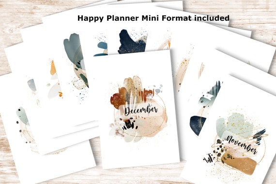 Printable Stationary. Happy Planner Mini Inserts. 12 Monthly | Etsy