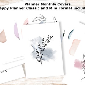 Printable Stationary. Happy Planner Classic and Mini Inserts. 12 Planner Dividers. Planner Cover Printable. Watercolor Agenda Insert