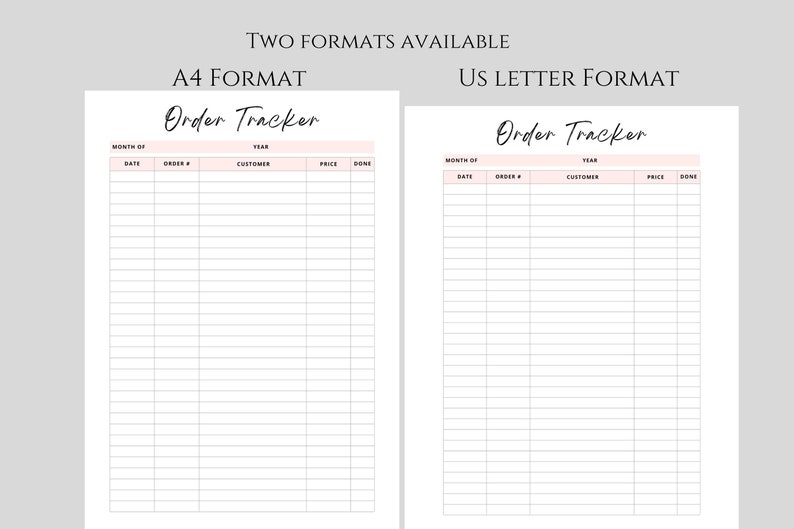 Order Tracker Form. Printable Crafters Sales Tracker. Small Business ...
