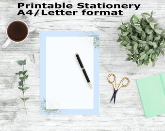 Abstract Printable Writing Paper, Stationery Printable, A4 and Letter Paper, Journal Paper, Note Paper