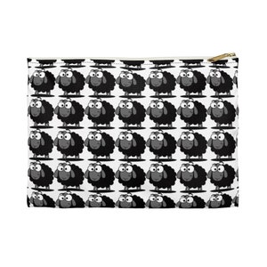 Black Sheep Pencil Pouch. Funny Accessory Pouch. Large Pencil Bag. Cosmetic Pouch